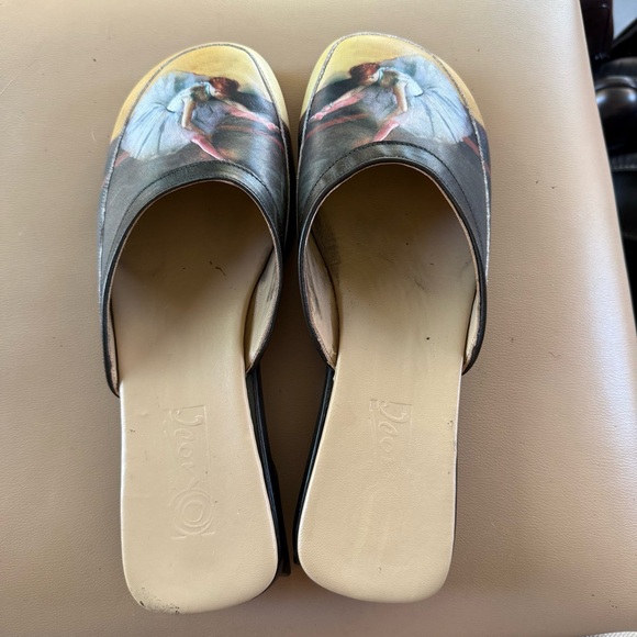 Vintage ICON Degas Ballerina Dancers Wearable Art Mules Slides Sz 8 - Picture 5 of 15